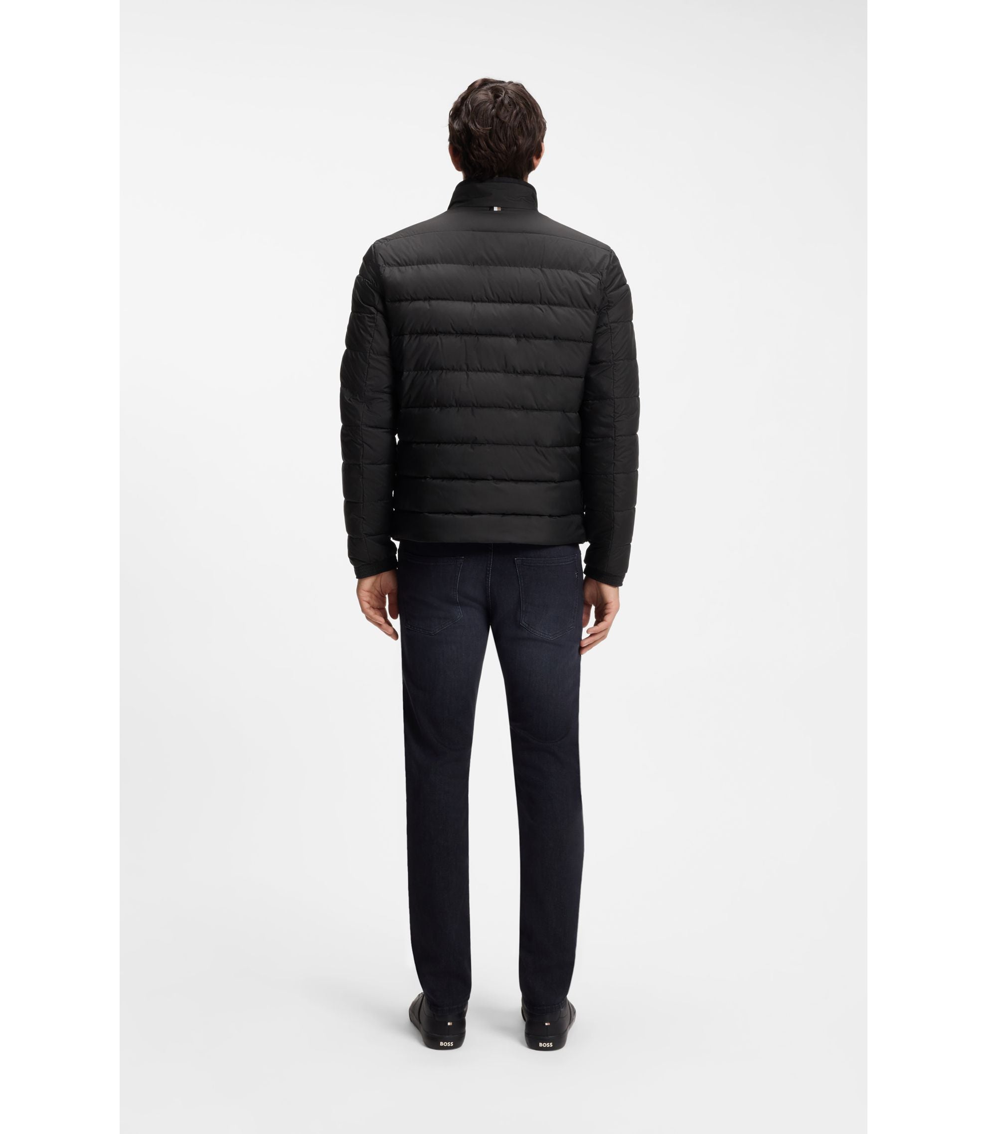 Boss Water Repellent Jacket With Logo Detail Black