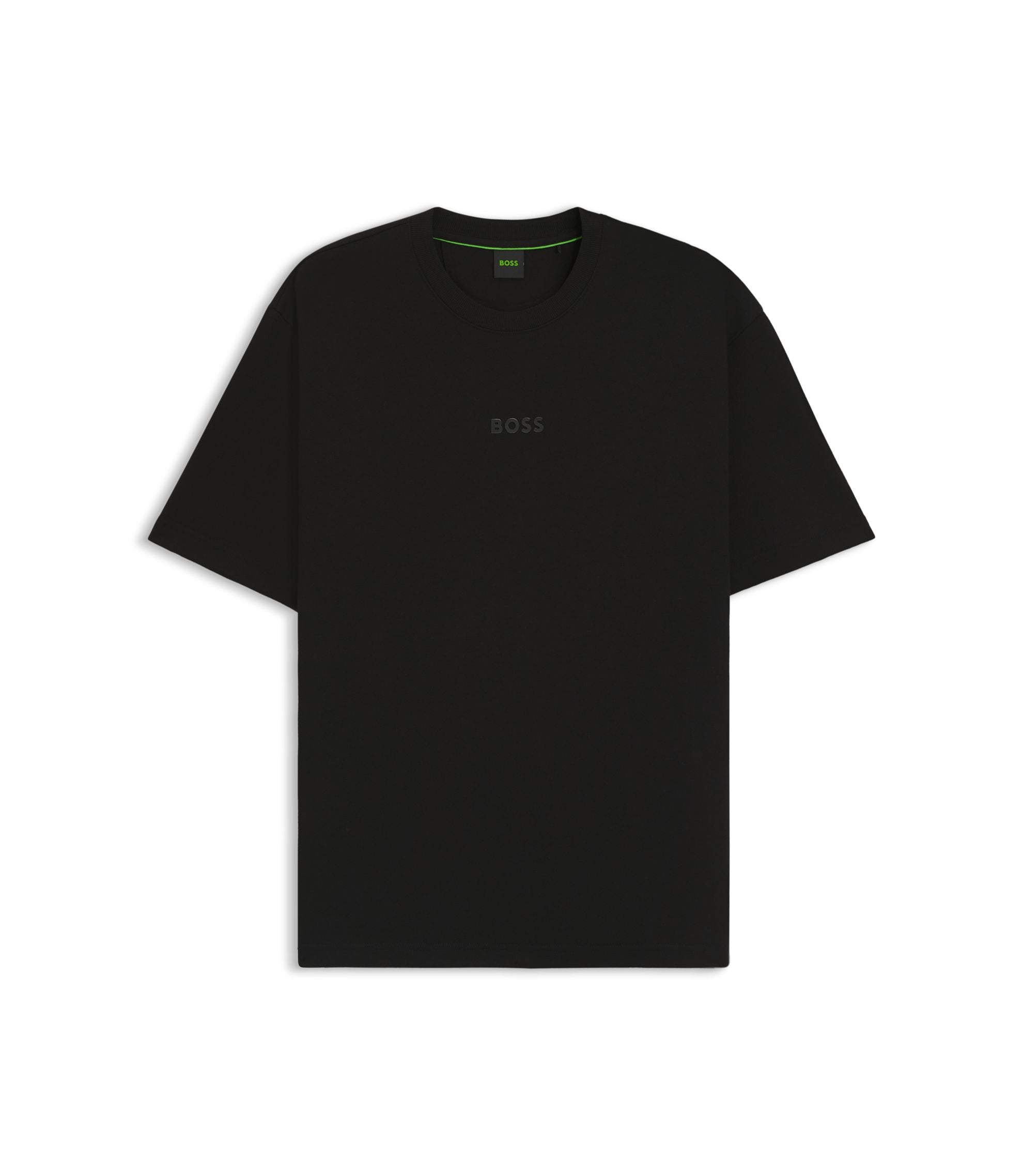 Boss Cotton Jersey T Shirt With Logo Detail Black