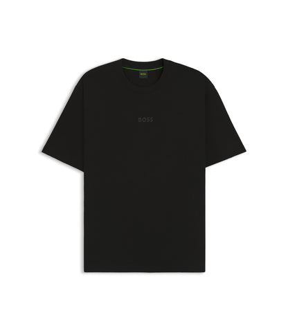 Boss Cotton Jersey T Shirt With Logo Detail Black