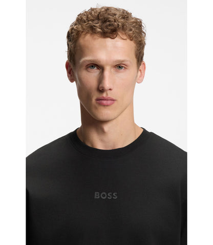 Boss Cotton Jersey T Shirt With Logo Detail Black