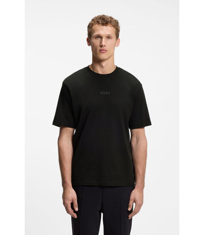 Boss Cotton Jersey T Shirt With Logo Detail Black