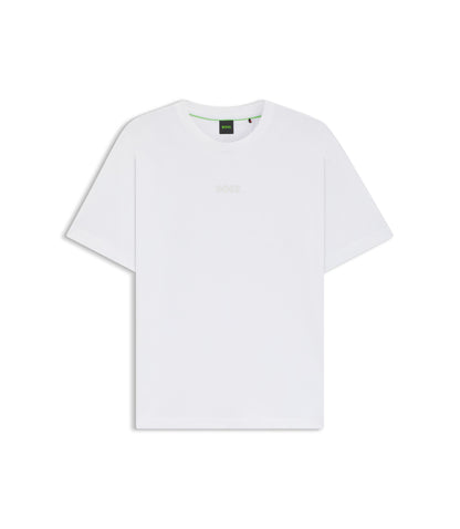 Boss Cotton Jersey T Shirt With Logo Detail White