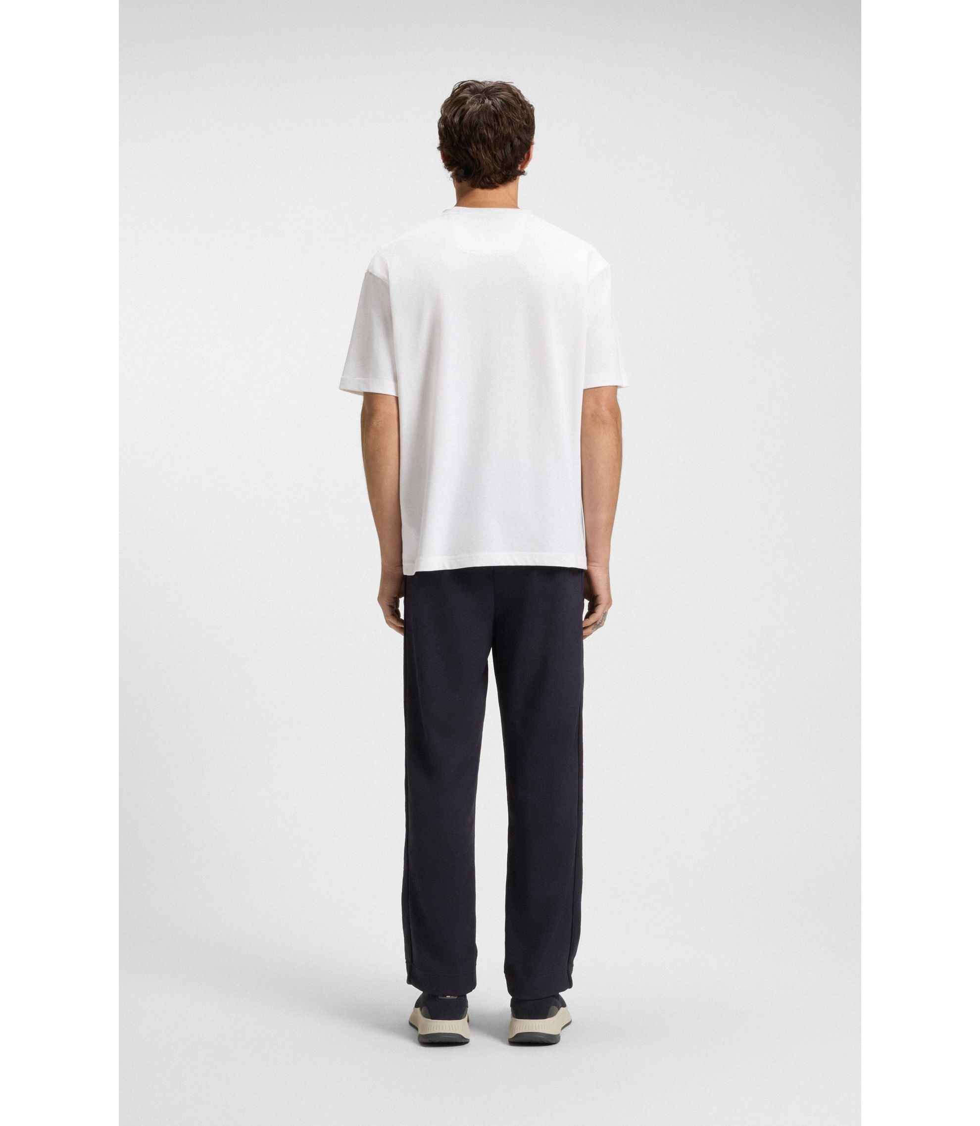 Boss Cotton Jersey T Shirt With Logo Detail White