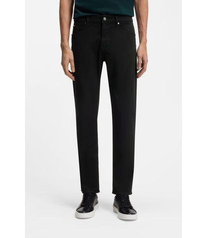 Boss Maine Black Black Regular Fit Jeans In Cashmere Touch Italian Denim Black