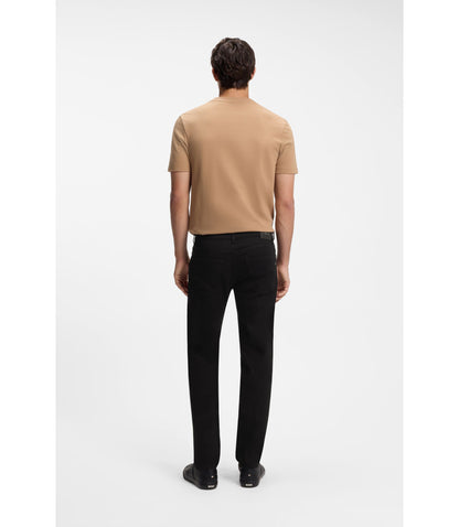 Boss Maine Black Black Regular Fit Jeans In Cashmere Touch Italian Denim Black