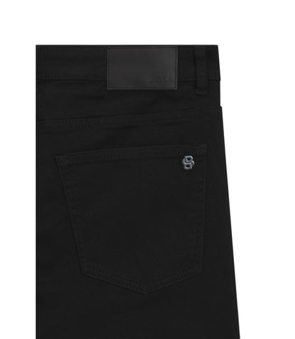 Boss Delaware Slim Fit Jeans In Stay Black Comfort Stretch Denim Black
