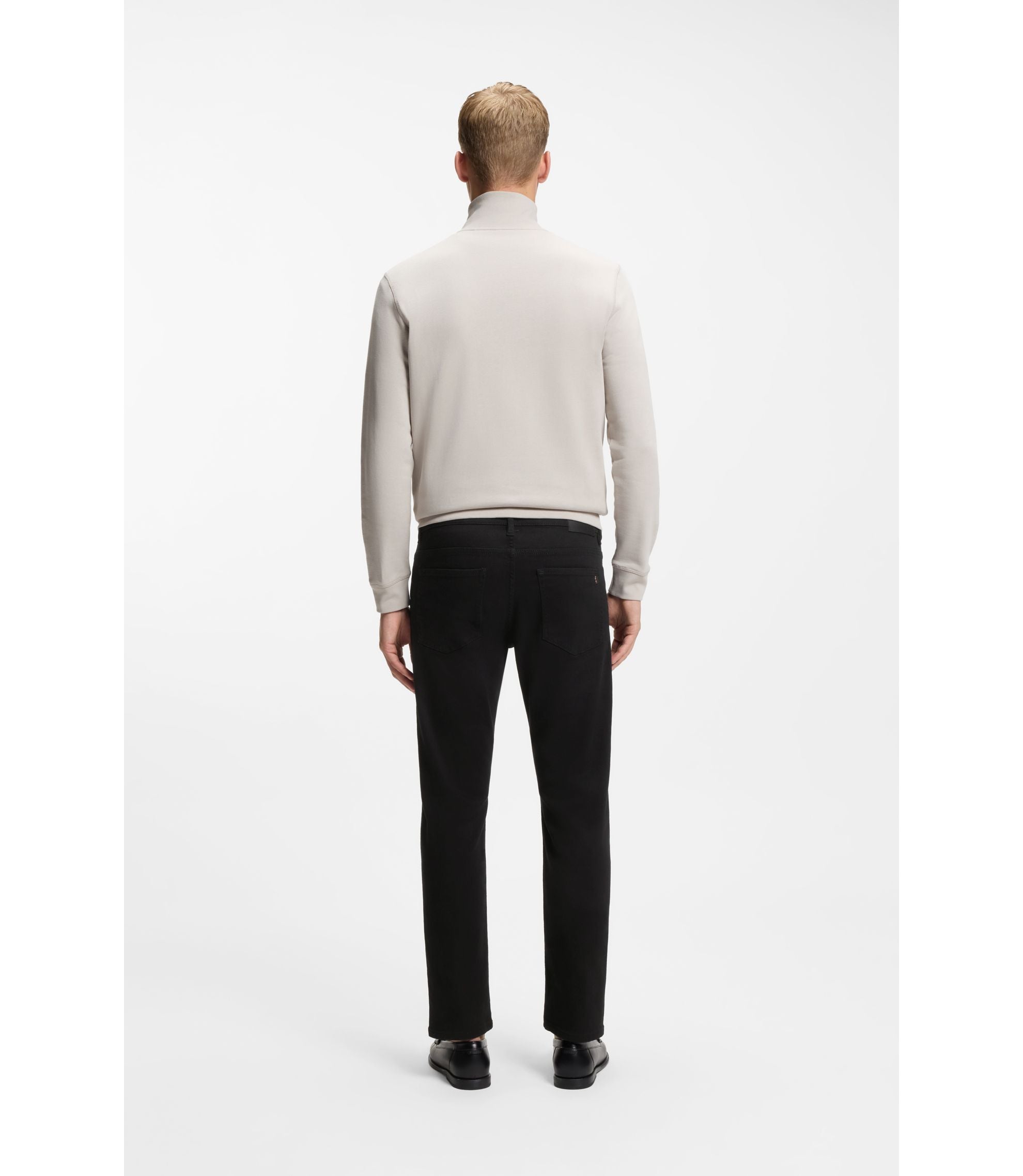 Boss Delaware Slim Fit Jeans In Stay Black Comfort Stretch Denim Black