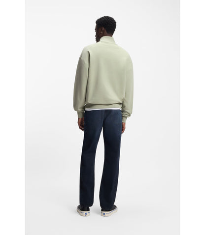 Hugo Logo Patch Sweatshirt In Cotton Terry Light Green