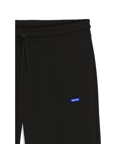 Hugo Cotton Terry Sweatpants With Logo Patch Black