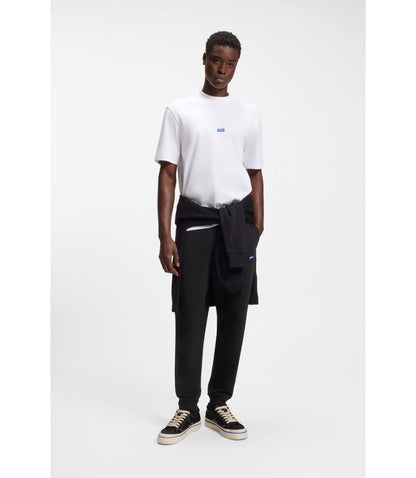 Hugo Cotton Terry Sweatpants With Logo Patch Black