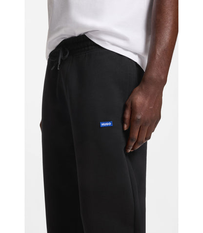 Hugo Cotton Terry Sweatpants With Logo Patch Black