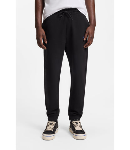 Hugo Cotton Terry Sweatpants With Logo Patch Black