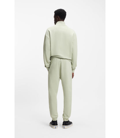 Hugo Cotton Terry Sweatpants With Logo Patch Light Green