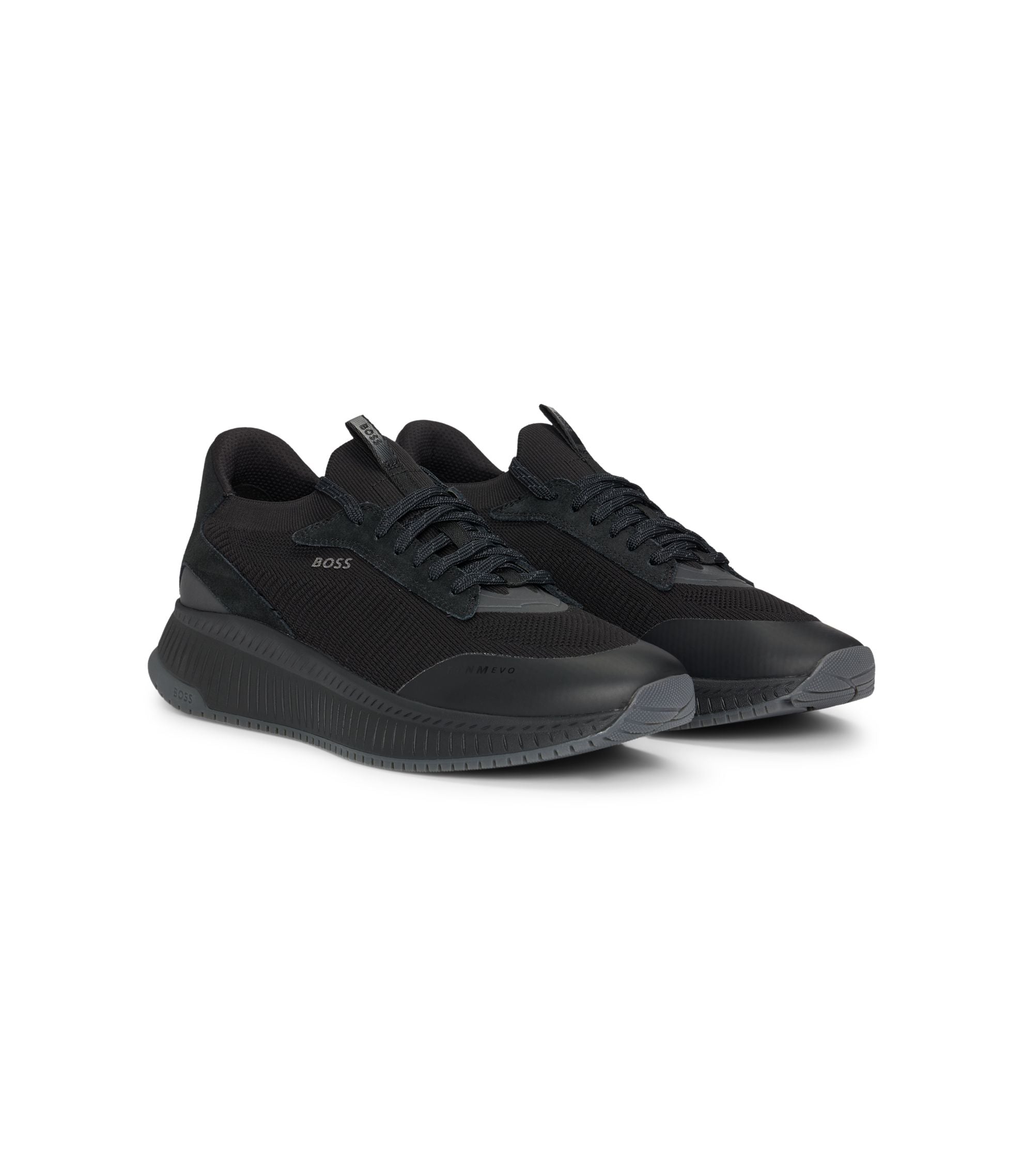 Boss Ttnm Evo Trainers With Knitted Uppers Black Black