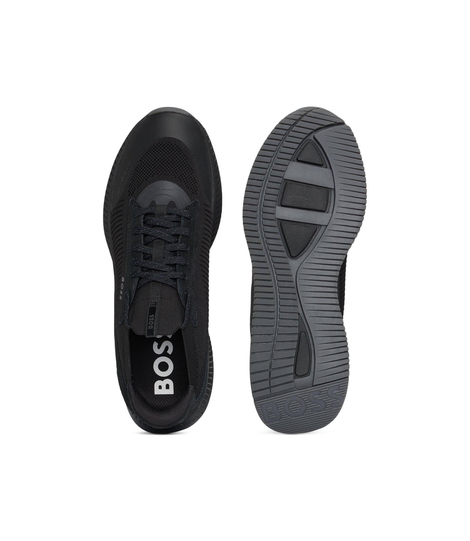 Boss Ttnm Evo Trainers With Knitted Uppers Black Black