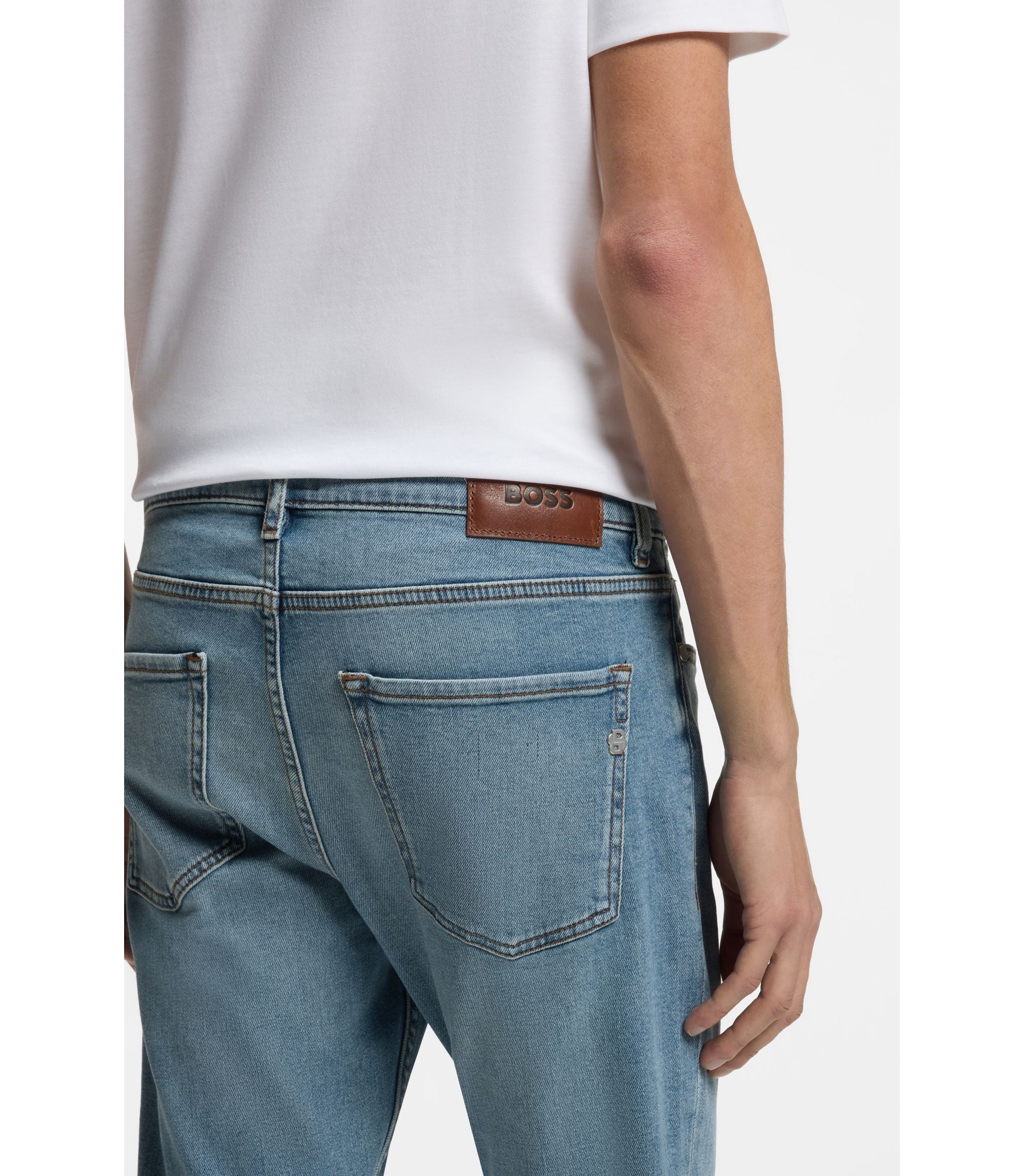 Boss Delaware Slim Fit Jeans In Blue Comfort Stretch Denim Blue
