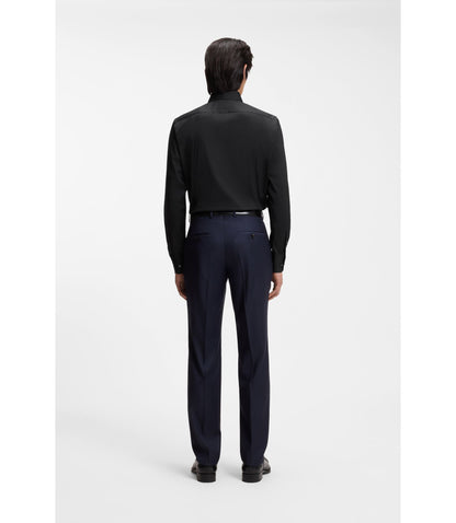 Boss Slim Fit Shirt In Stretch Cotton Blend Poplin Black