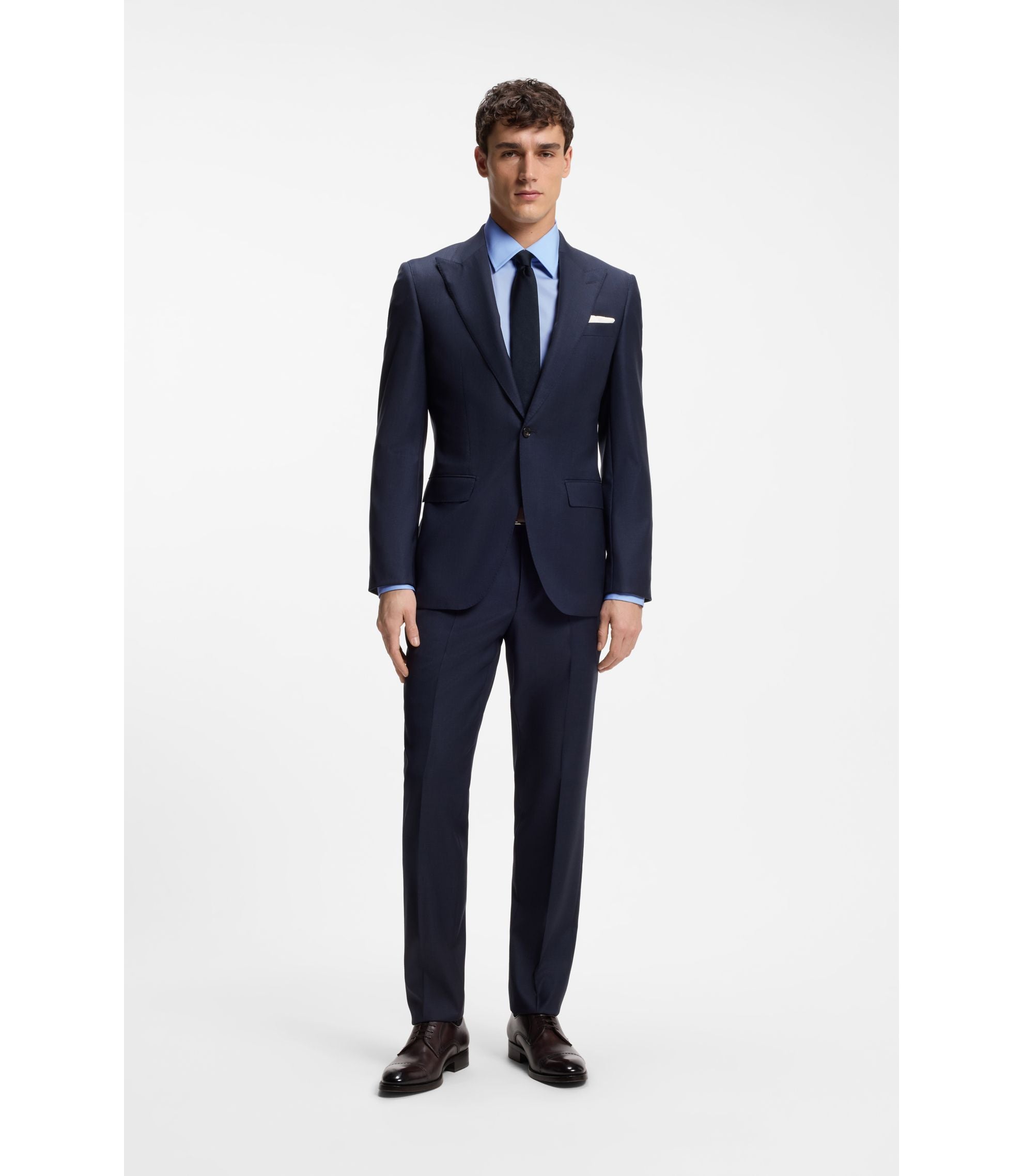 Boss Slim Fit Shirt In Stretch Cotton Blend Poplin Light Blue