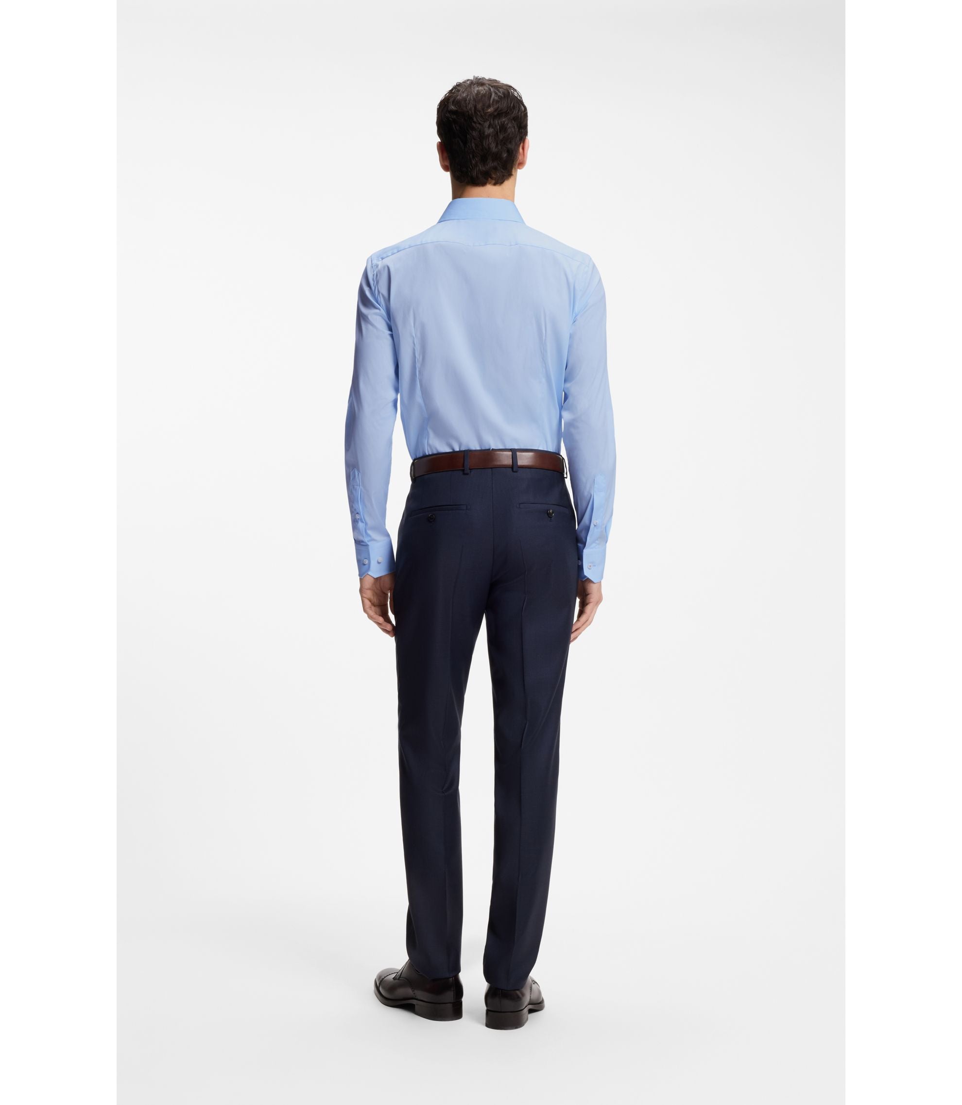 Boss Slim Fit Shirt In Stretch Cotton Blend Poplin Light Blue