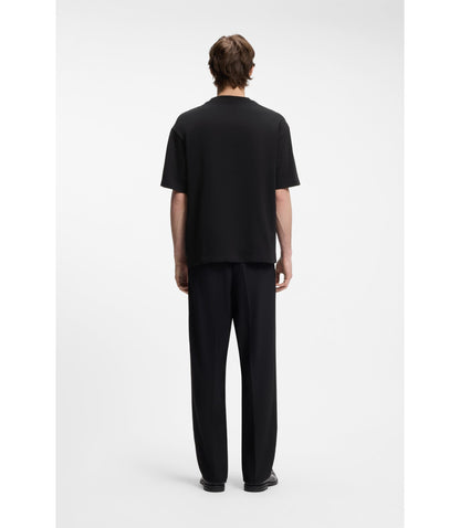 Hugo Cotton Jersey T Shirt With Reflective Logo Black