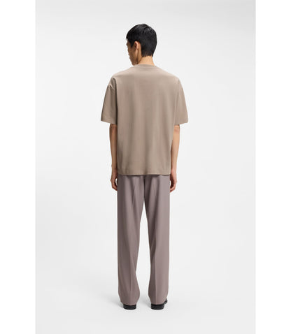 Hugo Cotton Jersey T Shirt With Reflective Logo Light Brown