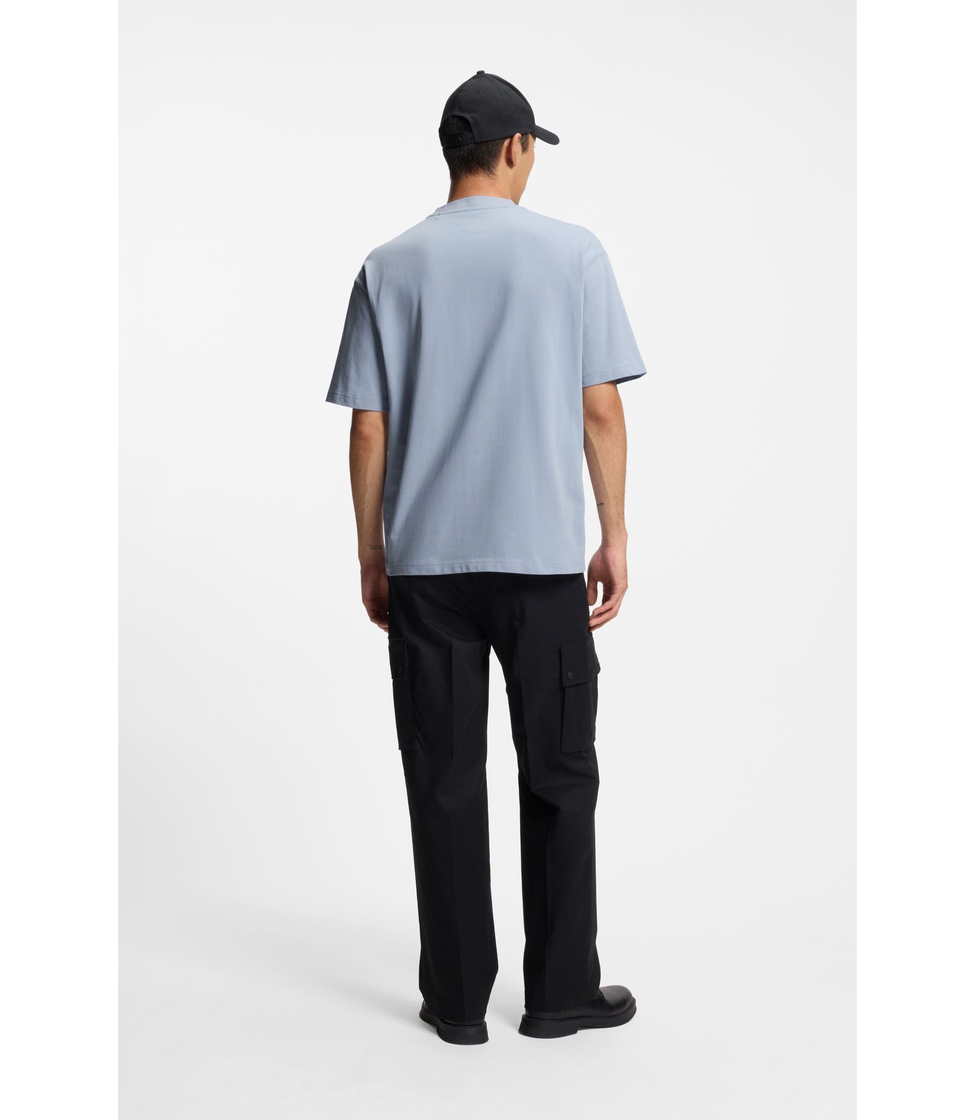 Hugo Cotton Jersey T Shirt With Reflective Logo Purple