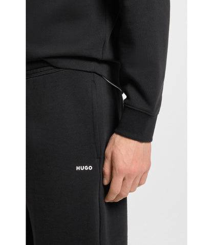 Hugo Cotton Terry Shorts With Logo Print Black