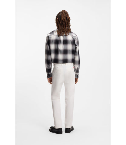 Hugo Slim Fit Trousers In Stretch Cotton Gabardine White