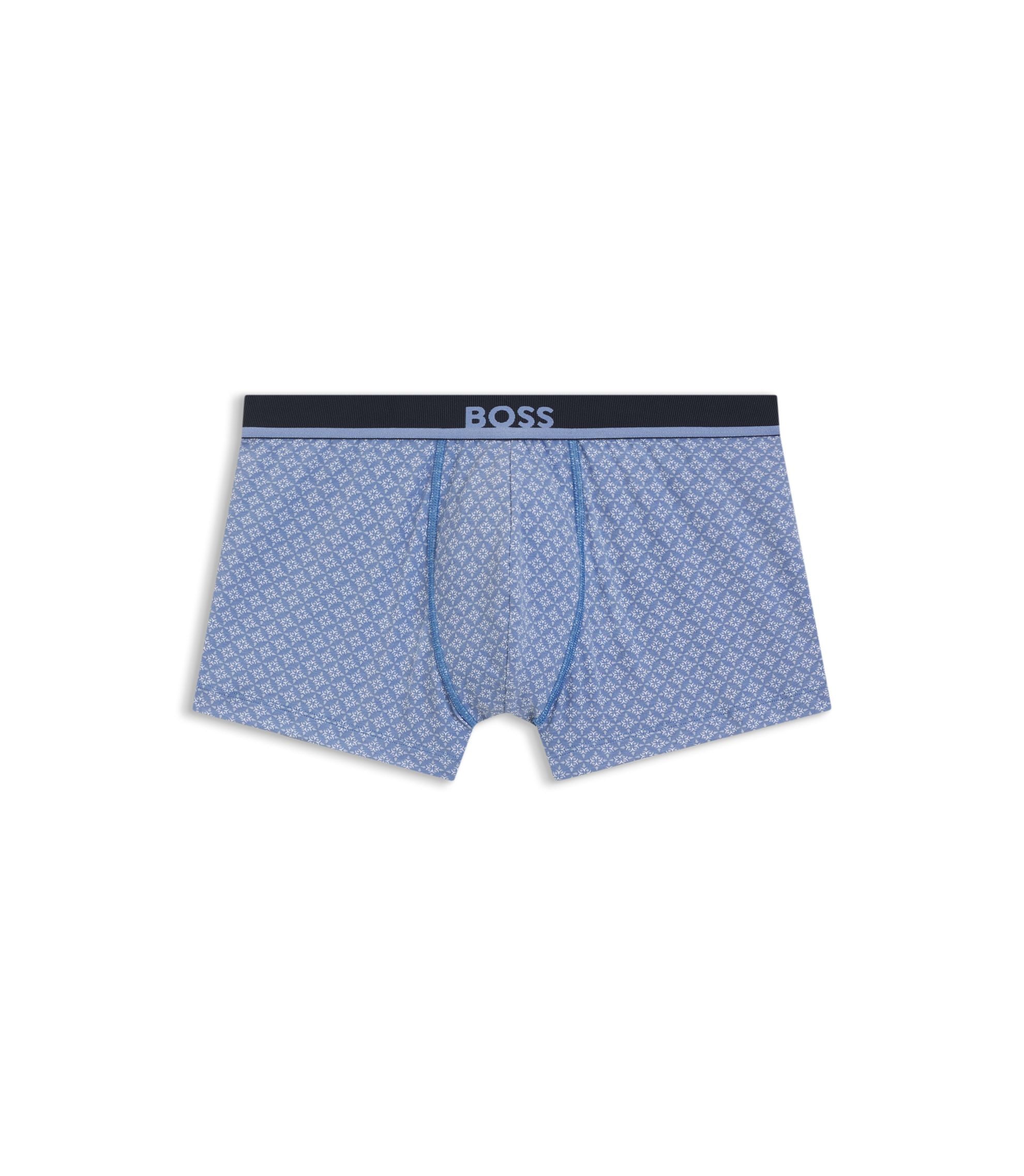 Boss Printed Trunks In Stretch Cotton Light Blue