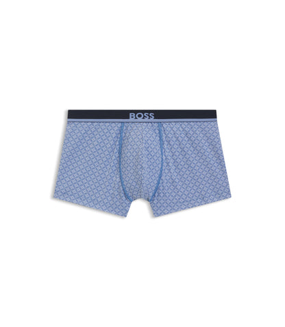 Boss Printed Trunks In Stretch Cotton Light Blue