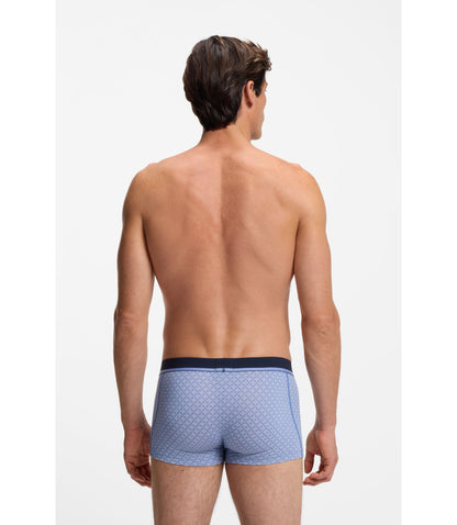 Boss Printed Trunks In Stretch Cotton Light Blue