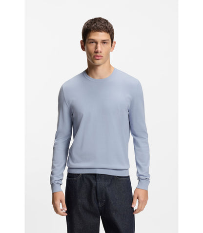 Hugo Regular Fit Knitted Sweater With Crew Neckline Purple