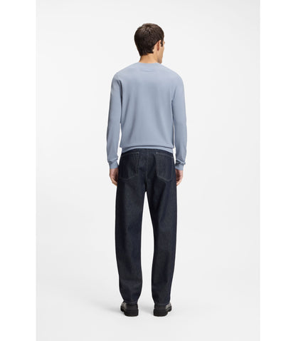 Hugo Regular Fit Knitted Sweater With Crew Neckline Purple