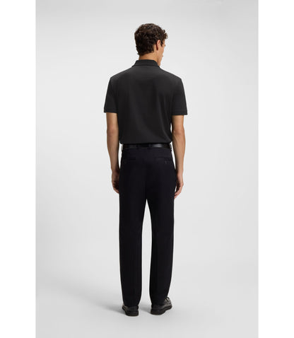 Boss Micro Pattern Polo Shirt In Mercerised Cotton Black