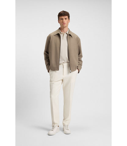 Boss Micro Pattern Polo Shirt In Mercerised Cotton White