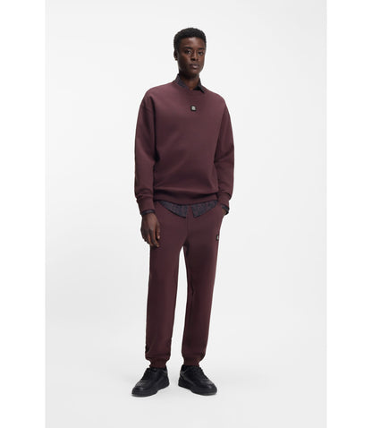 Hugo Stacked Logo Tracksuit Bottoms In A Cotton Blend Light Brown