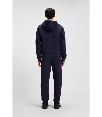 Hugo Stacked Logo Tracksuit Bottoms In A Cotton Blend Dark Blue