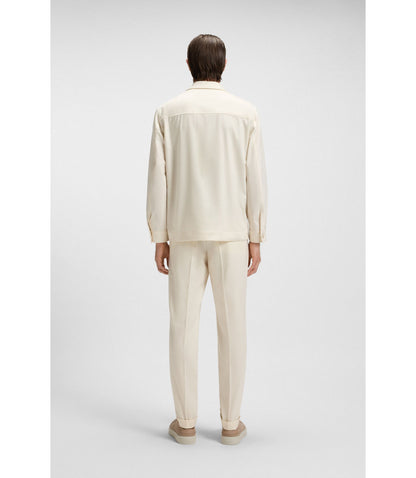 Boss Relaxed Fit Jacket In Virgin Wool White