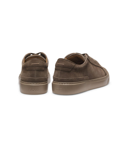 Boss Gary Trainers In Suede Khaki Khaki