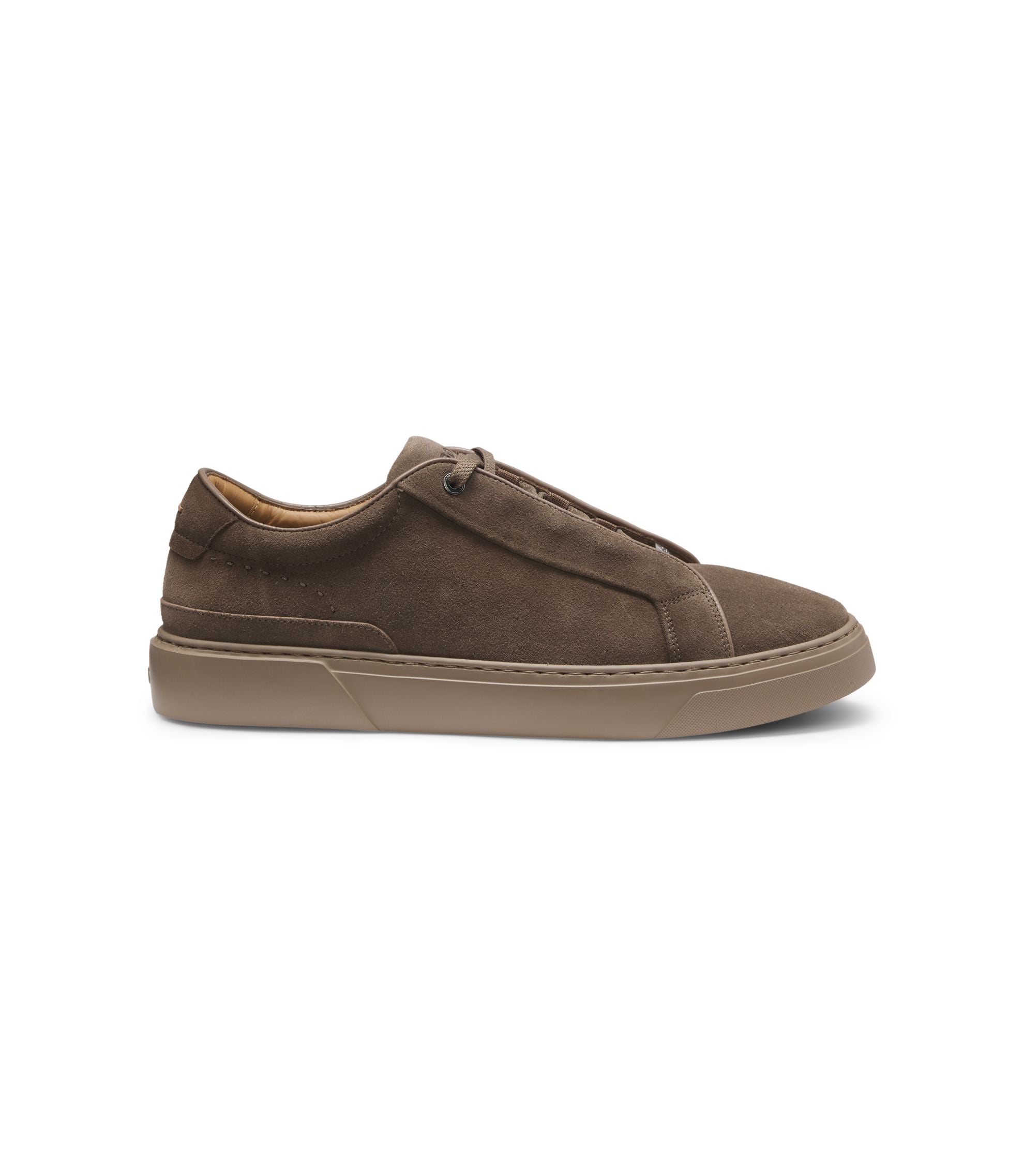 Boss Gary Trainers In Suede Khaki Khaki