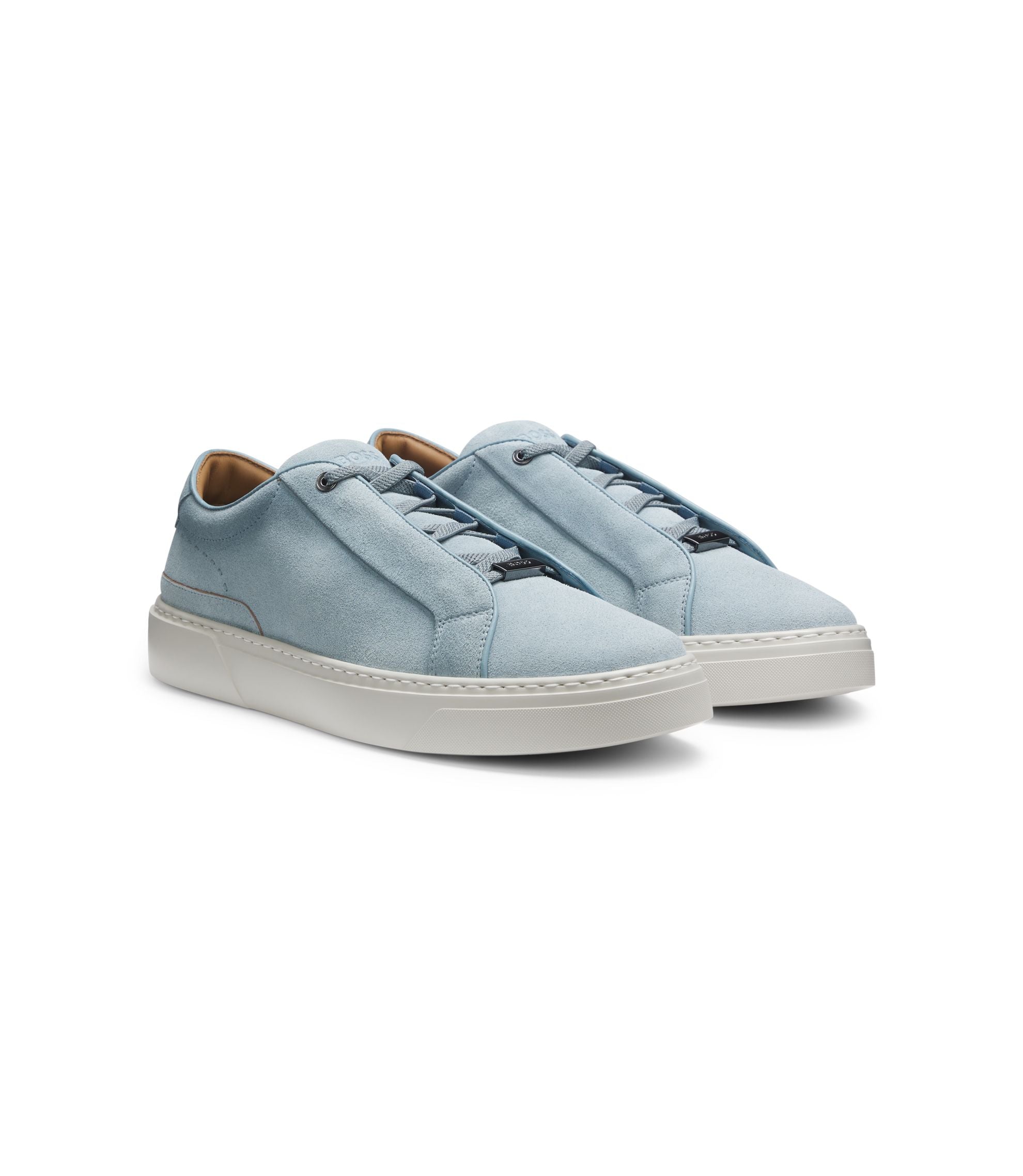 Boss Gary Trainers In Suede Light Blue Light Blue