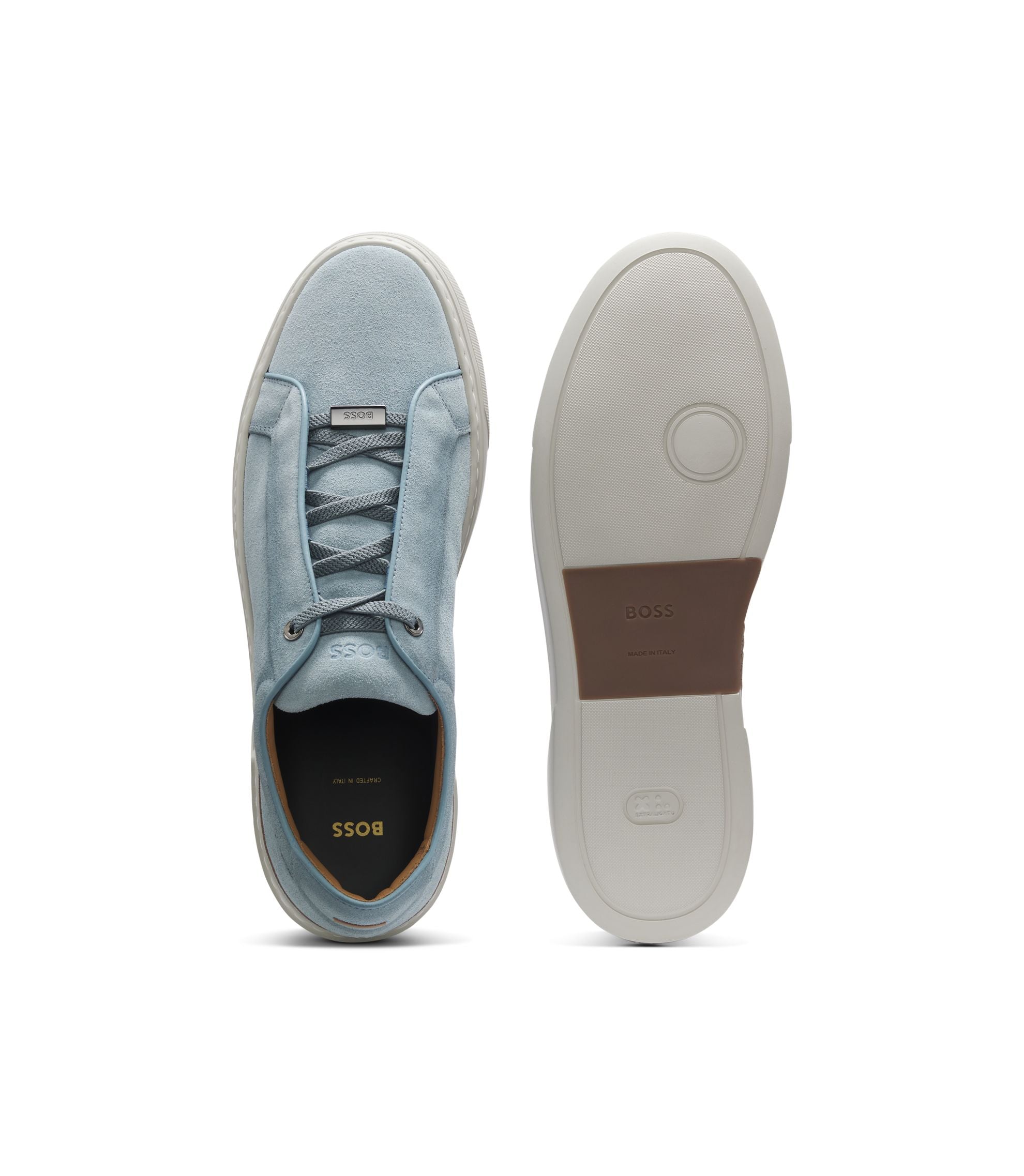Boss Gary Trainers In Suede Light Blue Light Blue