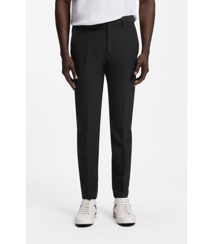 Boss Slim Fit Pants In Water Repellent Stretch Fabric Black