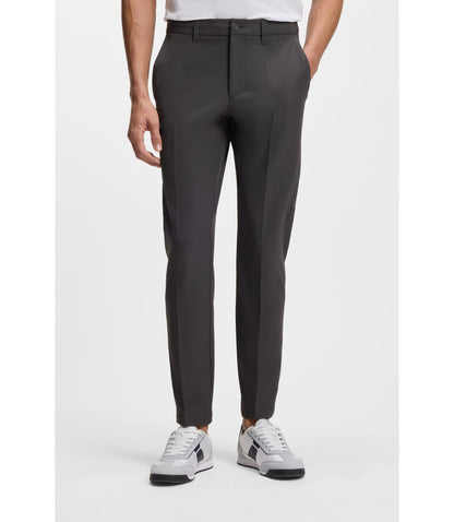 Boss Slim Fit Pants In Water Repellent Stretch Fabric Dark Grey