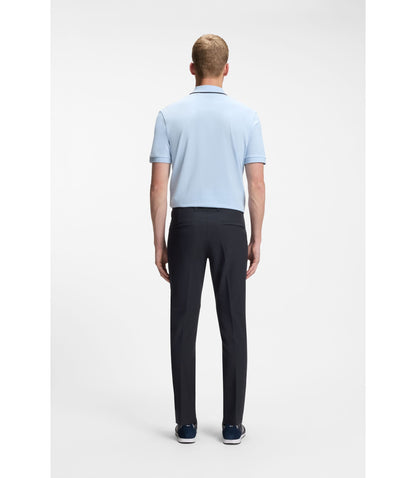 Boss Slim Fit Pants In Water Repellent Stretch Fabric Dark Blue