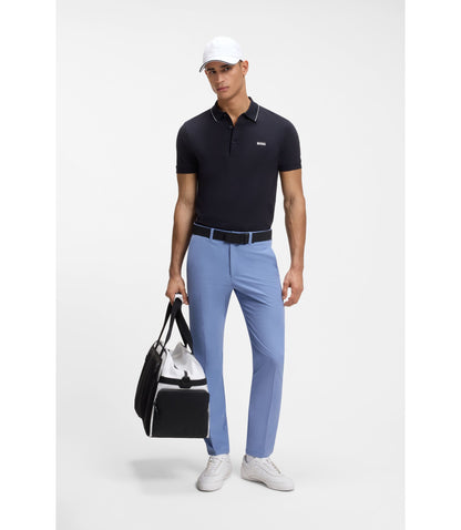 Boss Slim Fit Pants In Water Repellent Stretch Fabric Light Blue