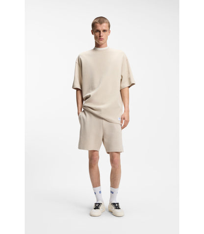Hugo Waffle Structure T Shirt In A Cotton Blend White