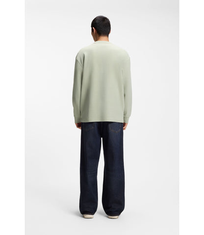 Hugo Waffle Structure T Shirt In A Cotton Blend Light Green