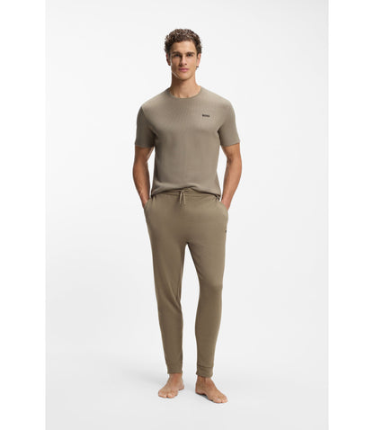 Boss Waffle Structure Pyjama Bottoms In A Cotton Blend Light Brown