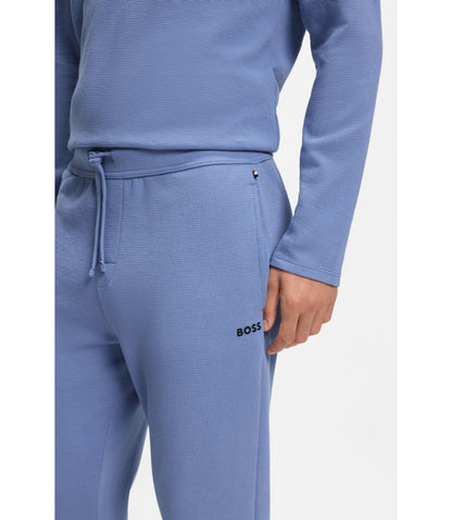 Boss Waffle Structure Pyjama Bottoms In A Cotton Blend Light Blue